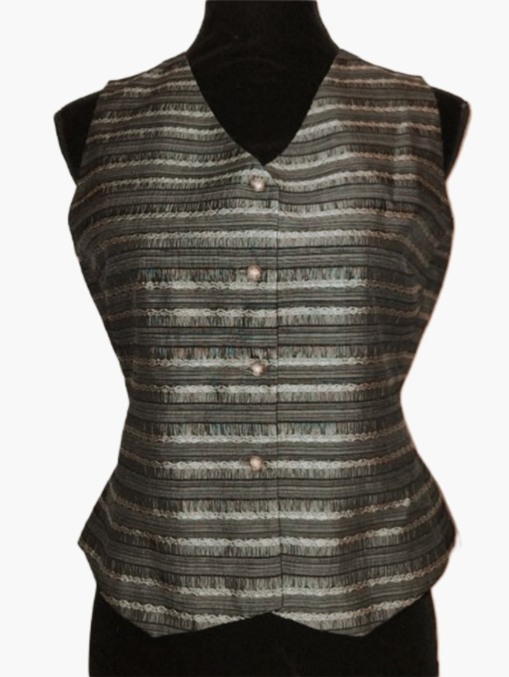 Vintage 90s Stripped Grey Waistcoat Vest!!